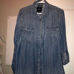 Never worn soft denim button up
